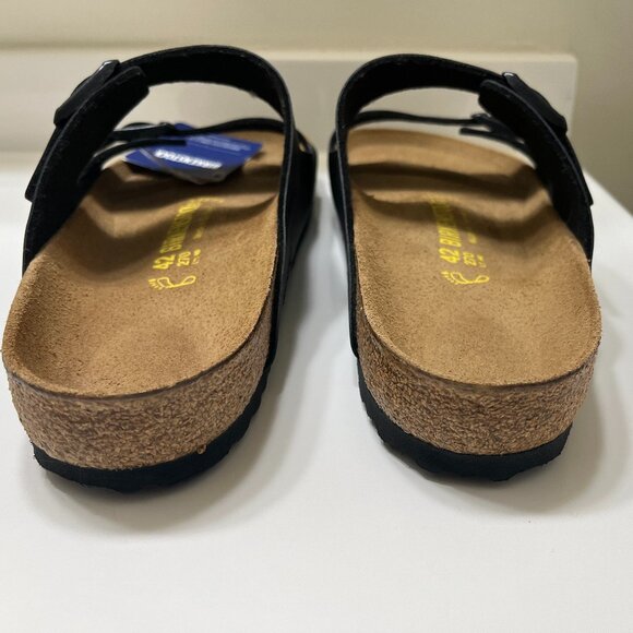 New Birkenstock Arizona Black Sandal Birko-Flor Suede Footbed Unisex Size 42 - Picture 3 of 8